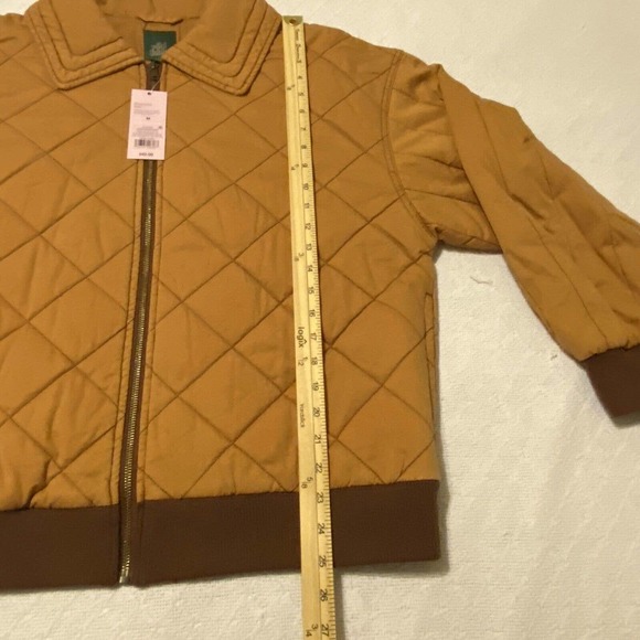 Wild Fable Women's Medium Oversized Woven Quilted Bomber Jacket Dessert Orange - Picture 10 of 13